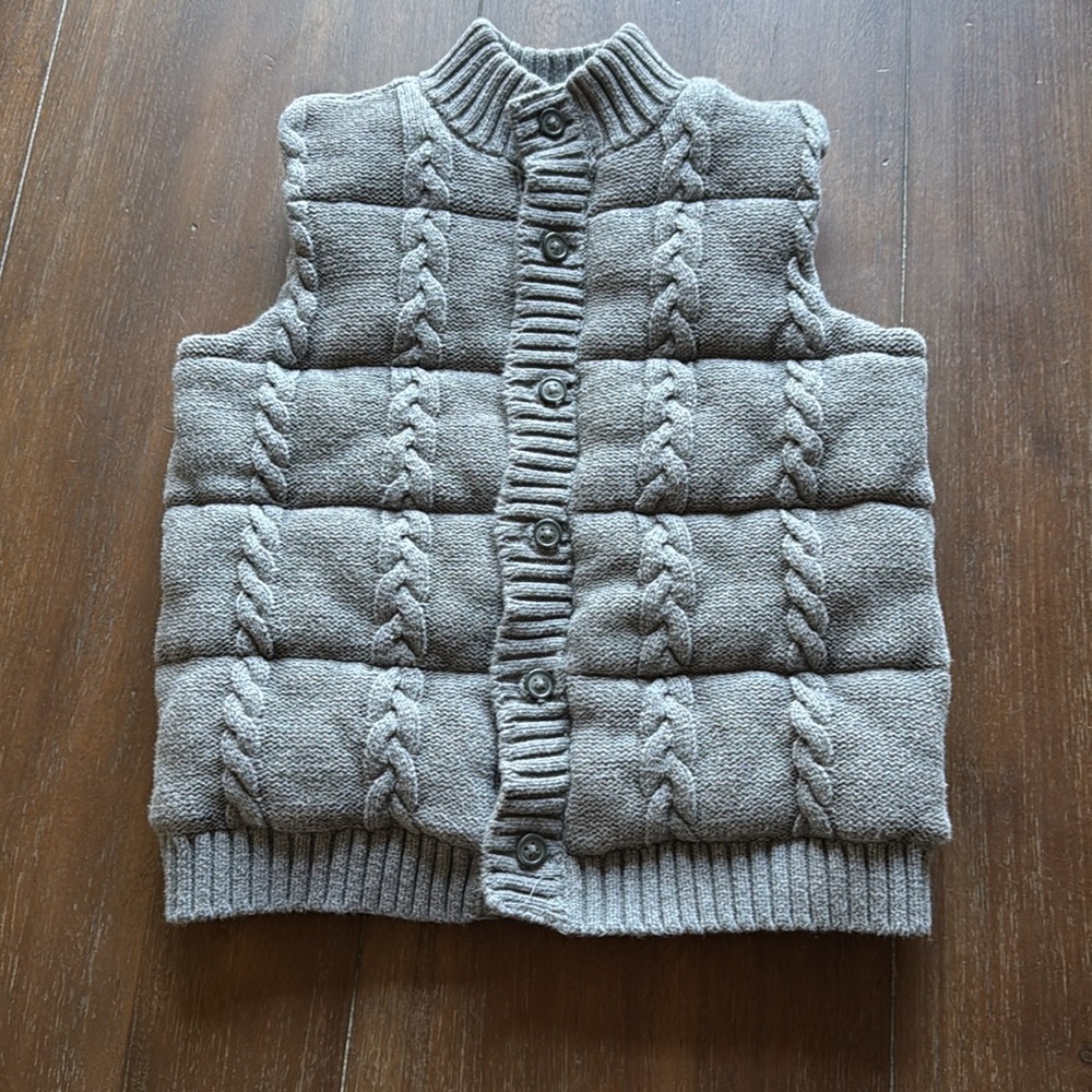 Size 5-6 Janie and Jack Knit Filled Puffer Vest